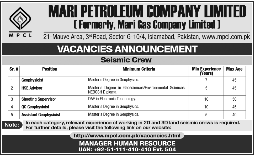 mari-petroleum-company-limited-jobs-2013-geophysicists-hse-advisor